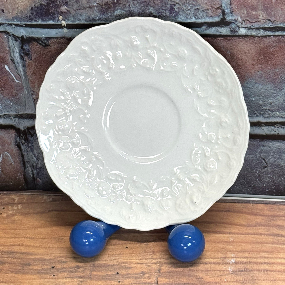 Vintage Pope Gosser‎ Rose Point 6” Ivory SAUCER tea coffee Replacement MCM